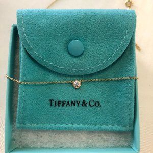 Tiffany & Co Diamond Solitaire Necklace - 18k Gold